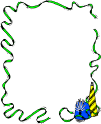 Black Background with Green and Yellow Border Clipart for Parties