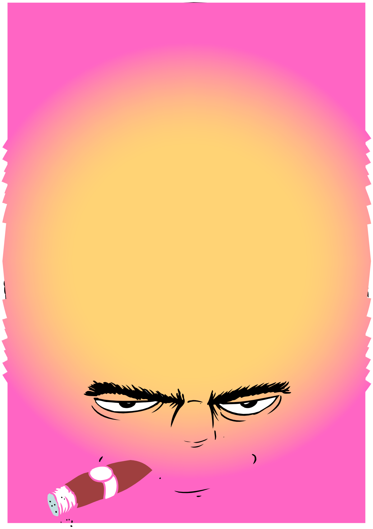 Cartoon Character Borders and Frames - Pink Background Clipart