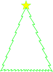 White Christmas Tree Clipart with Star on Top - Elegant Borders and Frames