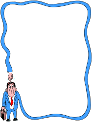 Businessman in Suit with Briefcase - Blue Frame Clipart