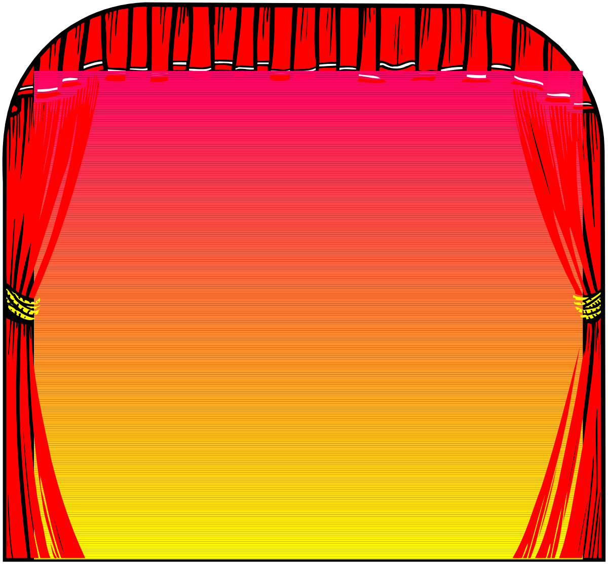 a red curtain with a yellow stripe clip art png transparent Elegant Red Curtain with Yellow Stripe Borders and Frames Clipart