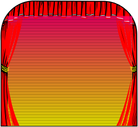 Elegant Red Curtain with Yellow Stripe Borders and Frames Clipart