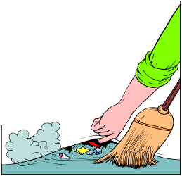 Cleaning Floor Borders and Frames - Clipart of a Person Sweeping