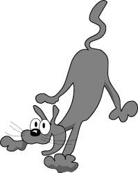 Cartoon Cat with Big Nose Clipart - Fun and Whimsical Designs
