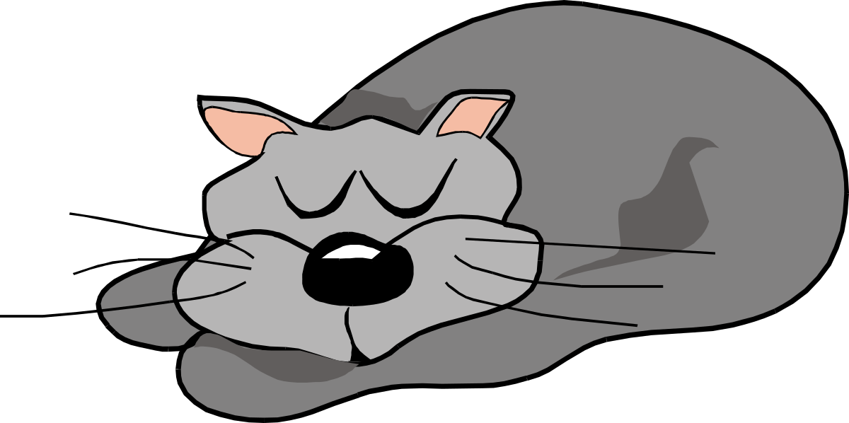 a gray cat sleeping on a black background clip art png transparent Gray Cat Sleeping on Black Background - Charming Clipart for Creative Projects