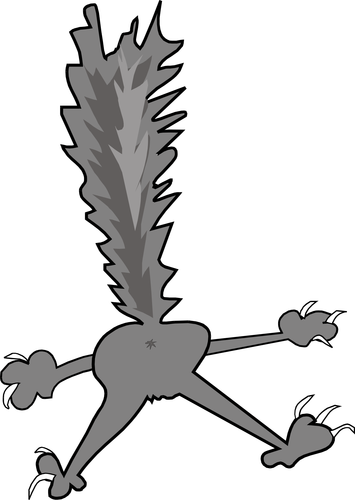 Black and White Silhouette of a Man with Feather - Elegant Clipart