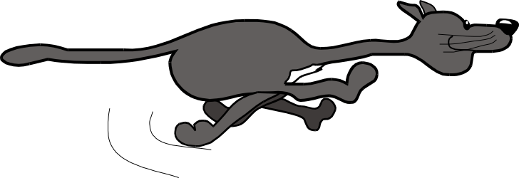 Black Cat Running Clipart - Dynamic Feline Illustration