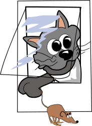 Cat and Mouse Stare Down Clipart  Charming Animal Interaction