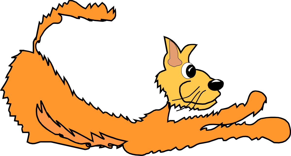 Cartoon Cat with Big Tail Clipart - Adorable Feline Graphics