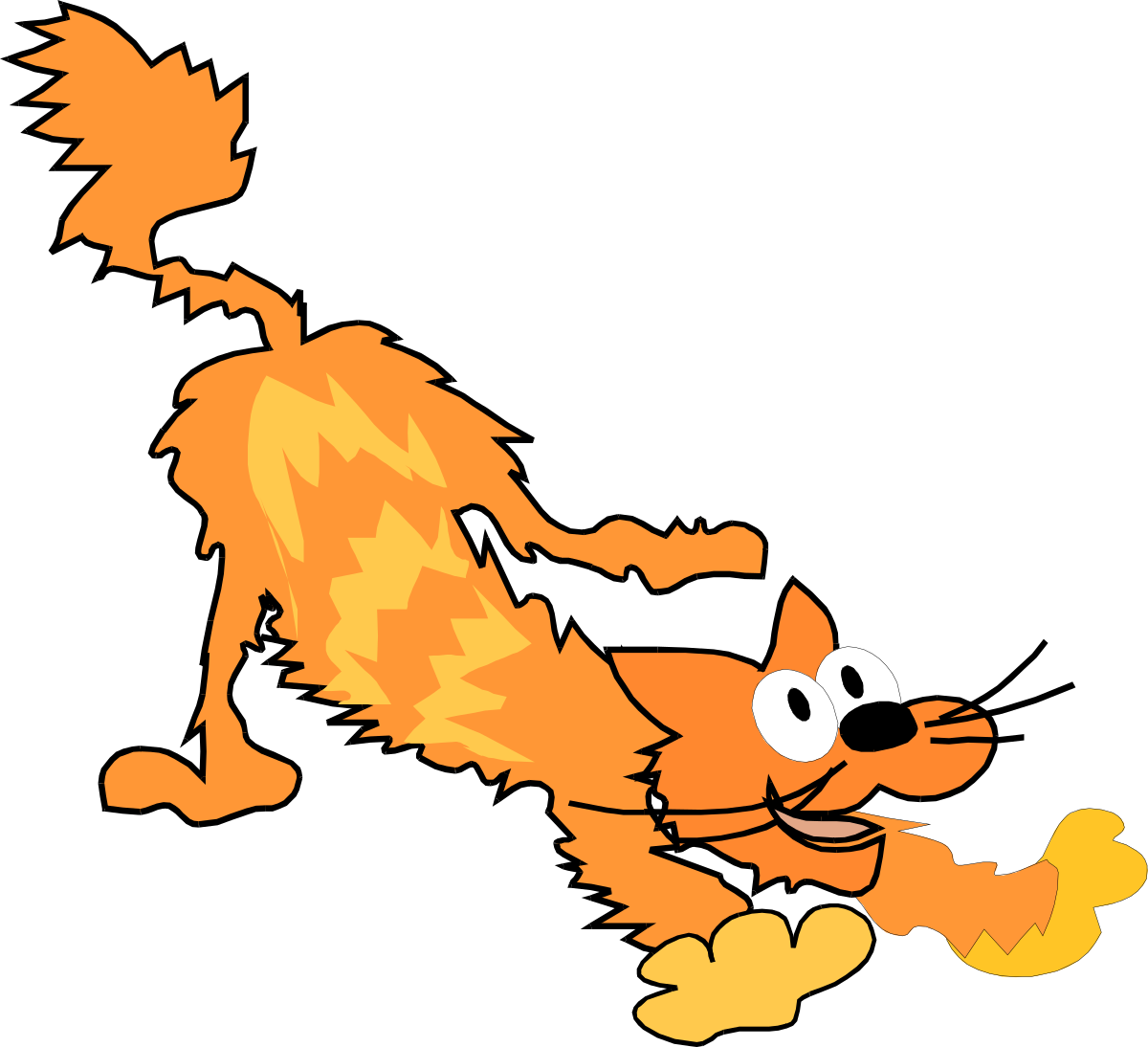 Cartoon Cat with Big Smile Clipart: Playful and Whimsical SVG Artwork