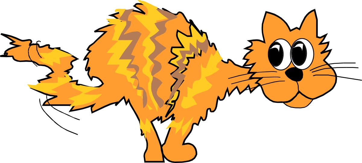 Cartoon Cat with Broken Face Clipart for Creative Projects