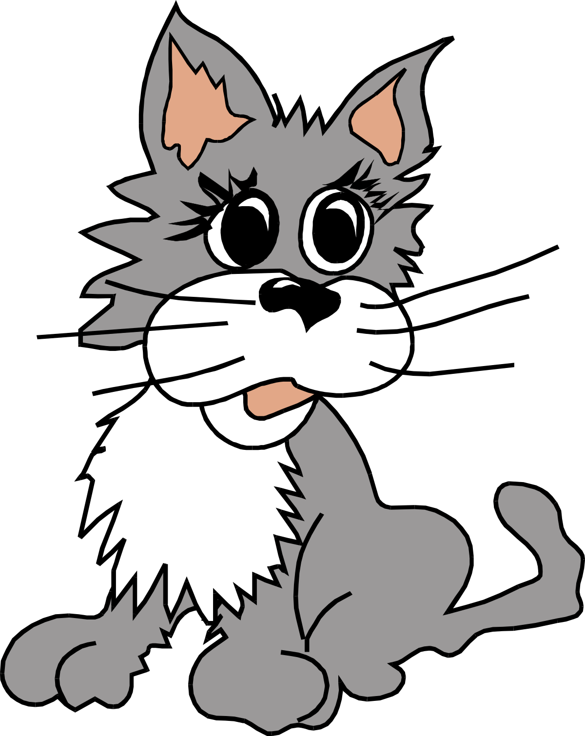 a cartoon cat with big eyes clip art png transparent Cartoon Cat with Big Eyes - Adorable Clipart for Fun Designs