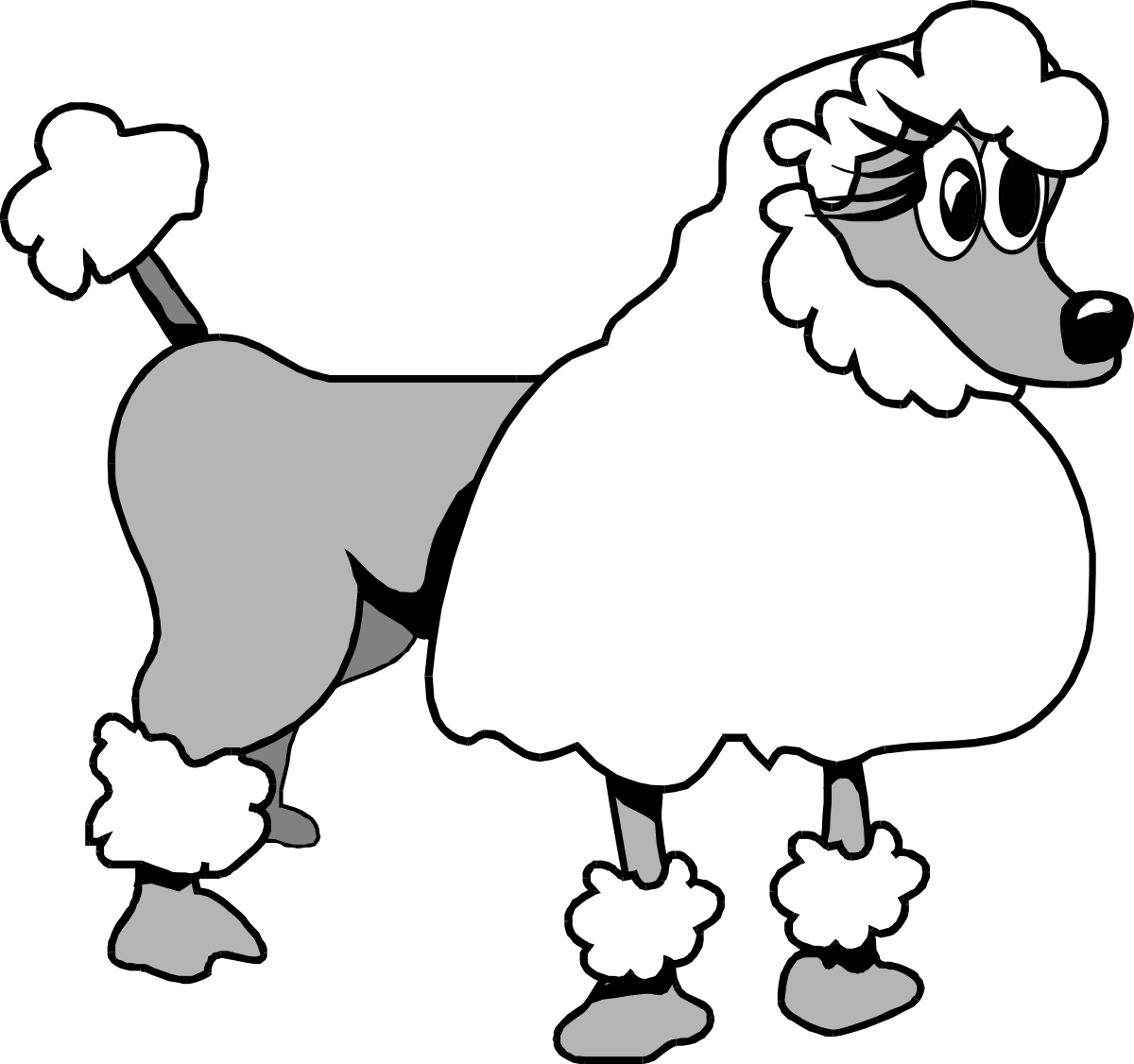 Poo Dog Clipart: Charming White-Faced Canine with Black Nose