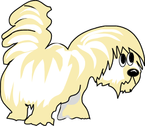 White Dog Clipart with Long Hair and Tail for Creative Projects