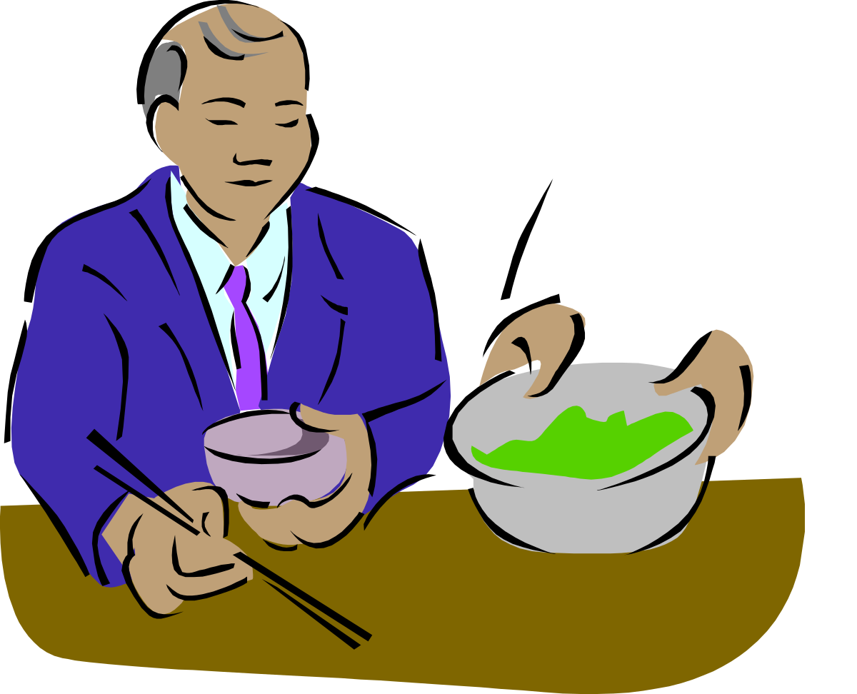 a man in a suit is preparing a bowl of food clip art png transparent Food Preparation by Businessman in Suit Clipart