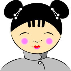 Woman with Pink Eyes and Gray Shirt Clipart - Unique Character Illustrations