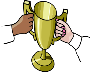 None, Two Hands Holding a Trophy Clipart for Celebrations and Achievements