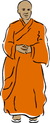 Monk in Orange Robes Clipart - Serene Spiritual Imagery