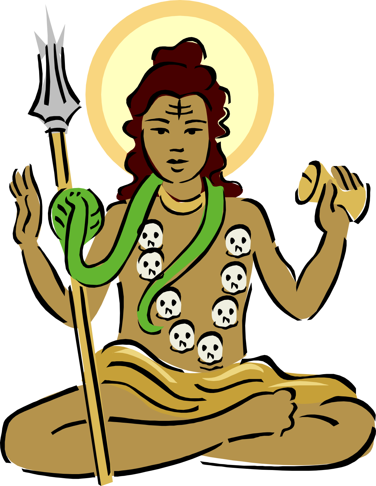Woman Sitting on Ground Holding Spear - Dynamic Clipart for Various Uses