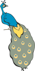Blue Bird Perched on Rock - Vibrant Nature Clipart