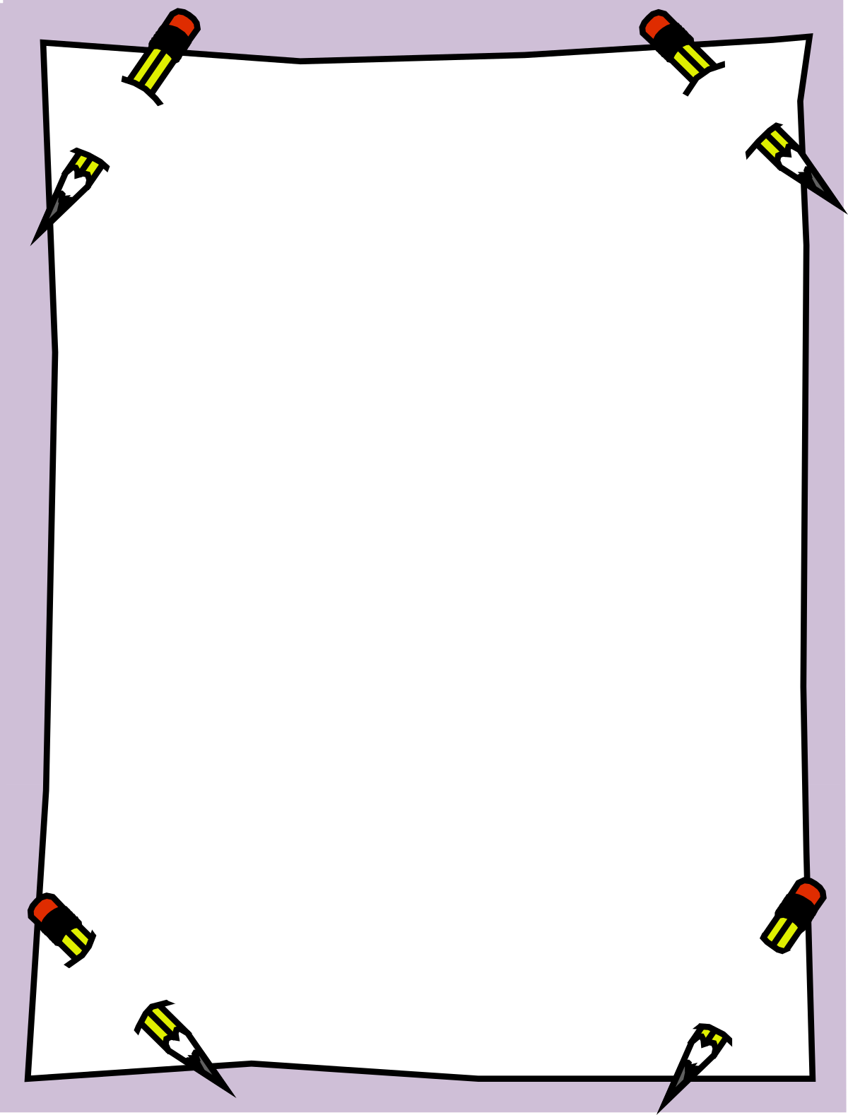 a blank paper with a pencil and a pencil clip art png transparent Borders and Frames with Pencil Clipart for Creative Design