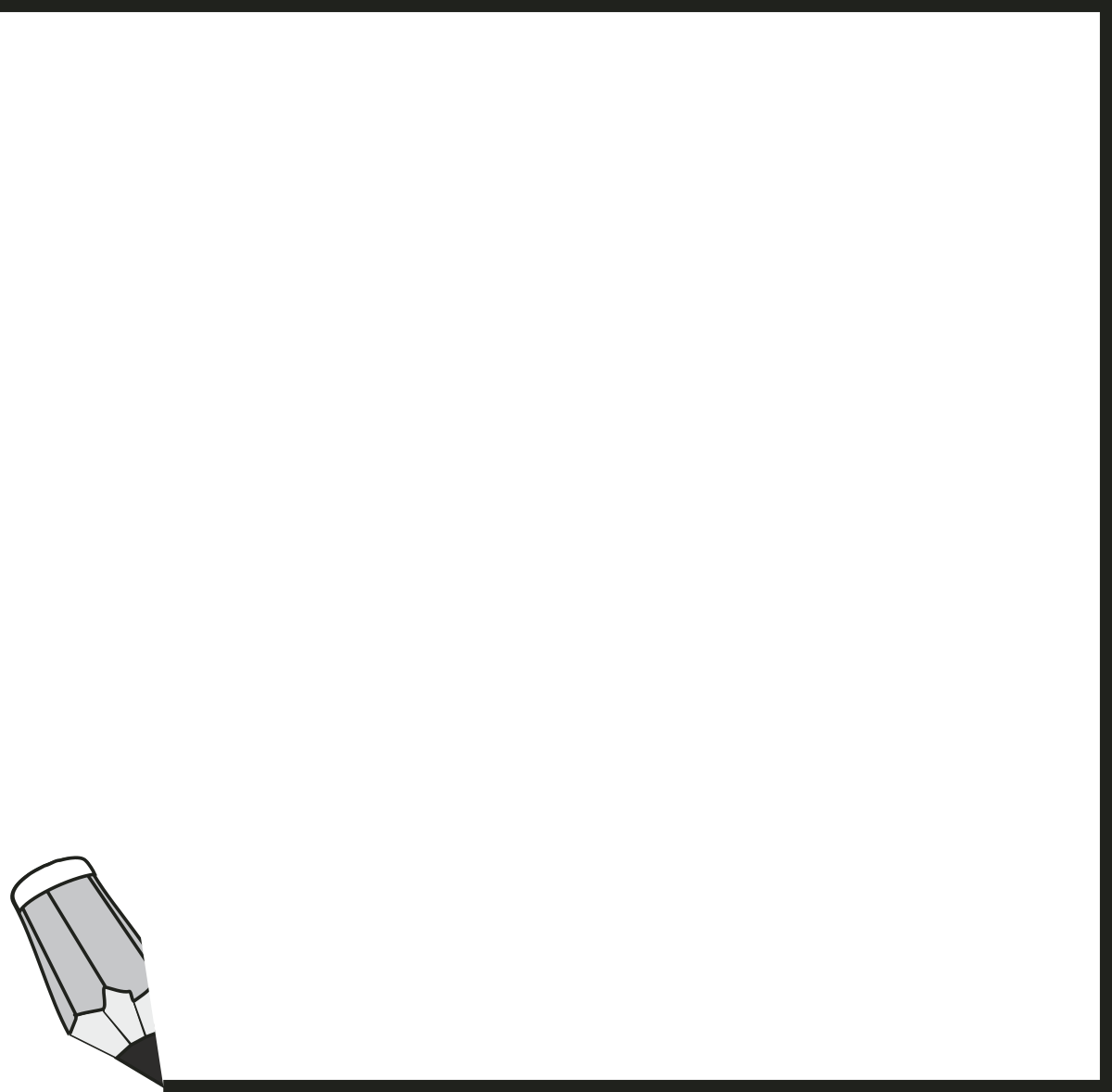Borders and Business Clipart: White Sheet with Pen on Black Background