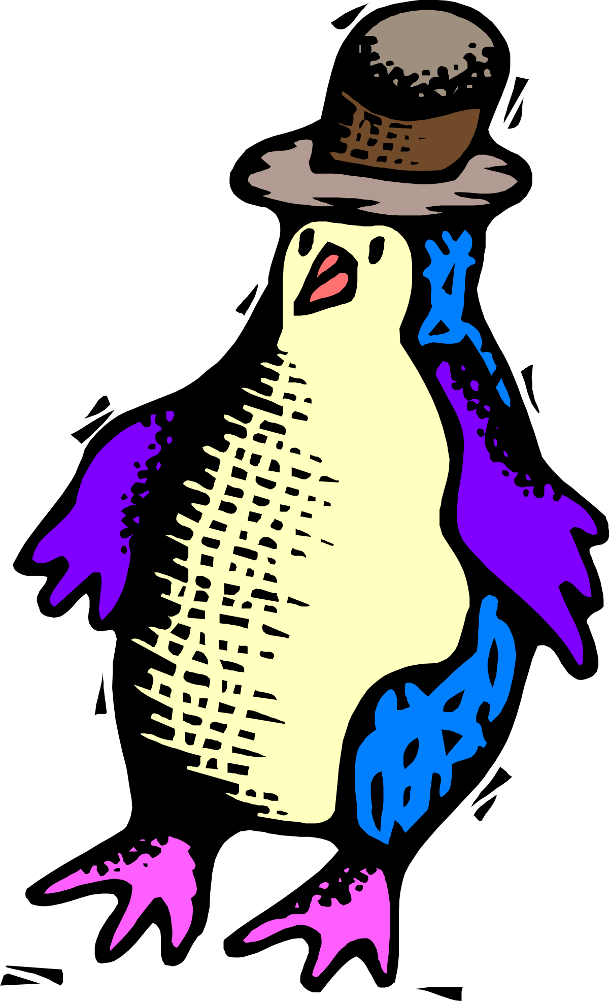 Penguin Wearing a Hat - Fun and Stylish Clipart