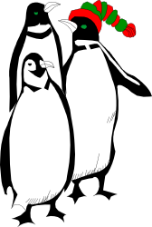 Christmas Hat Clipart: Vibrant Red and Green on Black Background