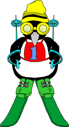 Cartoon Skier Character with Goggles - Fun Clipart for Winter Adventures