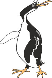 Penguin Clipart with Long Beak - Unique and Playful Illustration