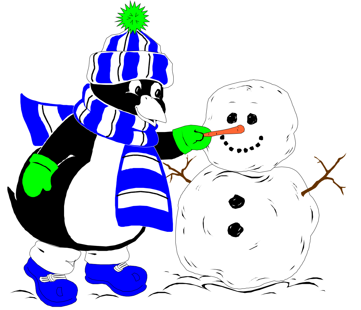 Snowman Clipart: Whimsical Winter Character for Festive Designs