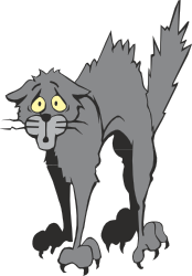 Gray Cat with Yellow Eyes Clipart: Playful Feline Illustration
