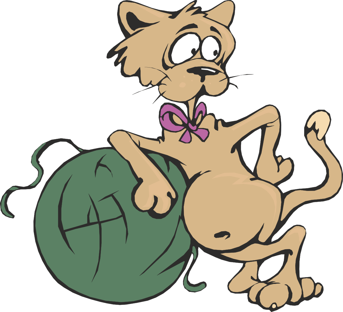 a cartoon cat is playing with a ball clip art png transparent Cartoon Cat Playing with Ball - Fun and Whimsical Clipart