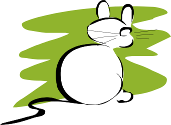 White Rabbit Sitting on Green Leaf - Adorable Nature Clipart
