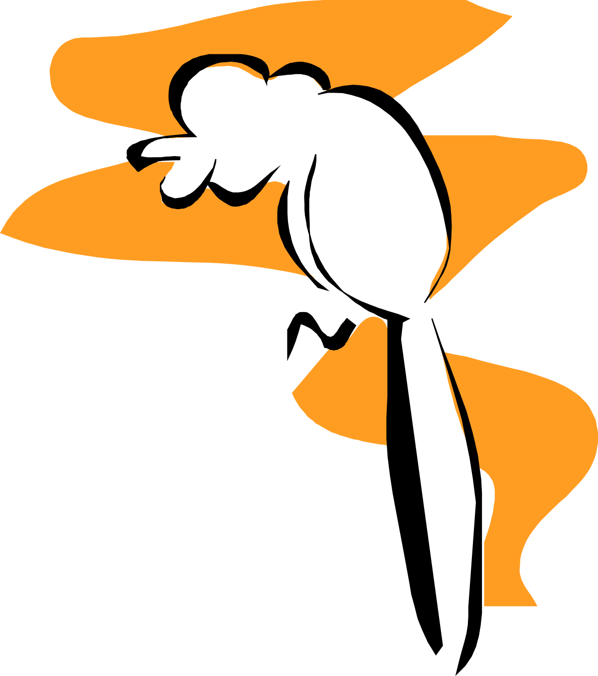 White Bird with Orange Feathers on Back - Vibrant Clipart Collection