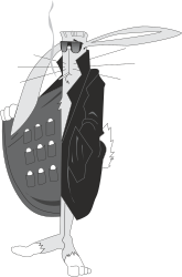 Cartoon Character with Knife and Hat - Playful Clipart