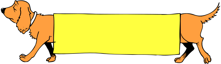 Dog with Yellow Banner Clipart - Ideal for Creative Borders and Bars