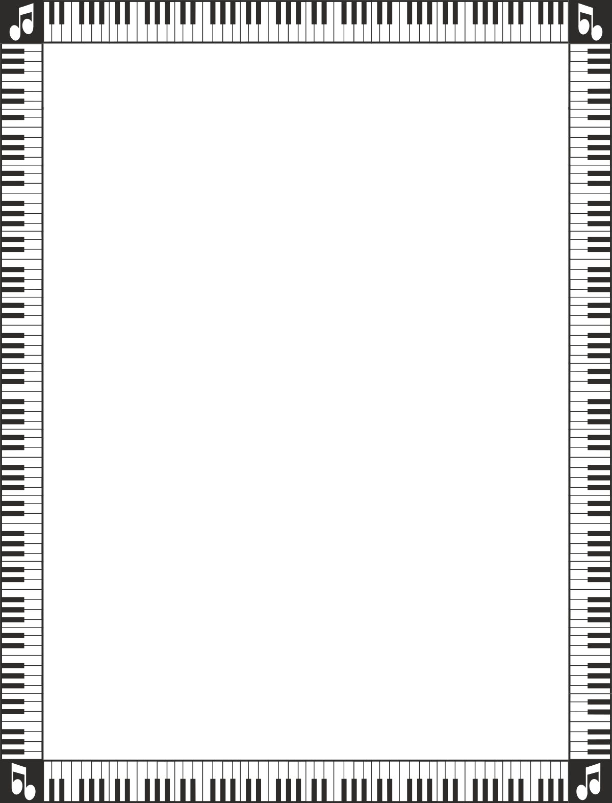 Piano Key Borders Clipart for Leisure Activities