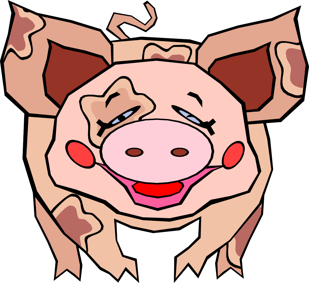 Smiling Pig Clipart: Adorable and Playful SVG Images