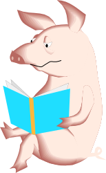 Pig Reading a Book Clipart  Charming and Whimsical Illustration