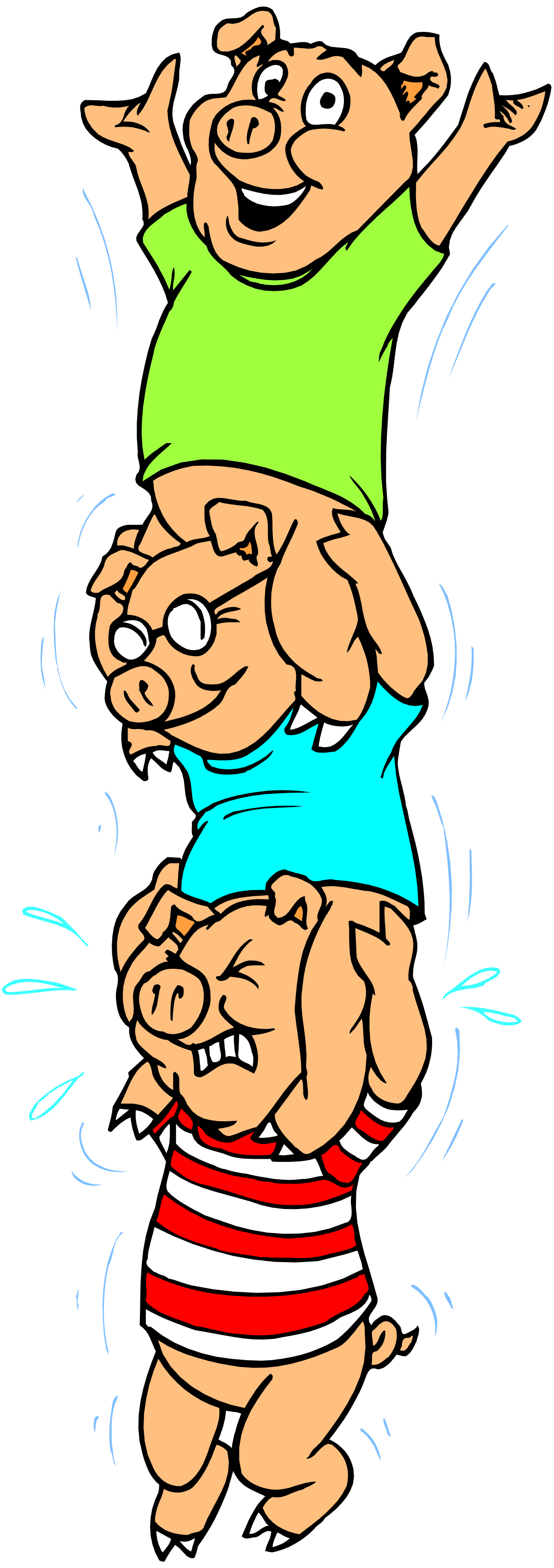 Jumping Pigs Clipart - Animated Borders and Bars for Fun Designs