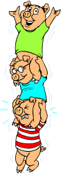 Jumping Pigs Clipart - Animated Borders and Bars for Fun Designs