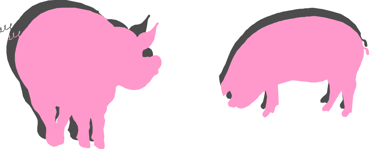 two pigs silhouettes clip art png transparent Pigs Silhouettes Clipart - Perfect for Creative Projects
