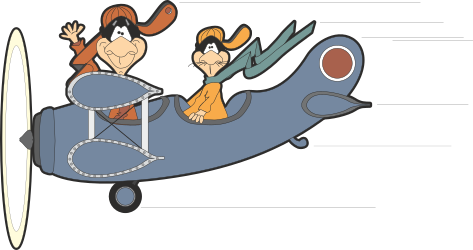 Cartoon Airplane with Two Pilots - Fun Clipart Adventure
