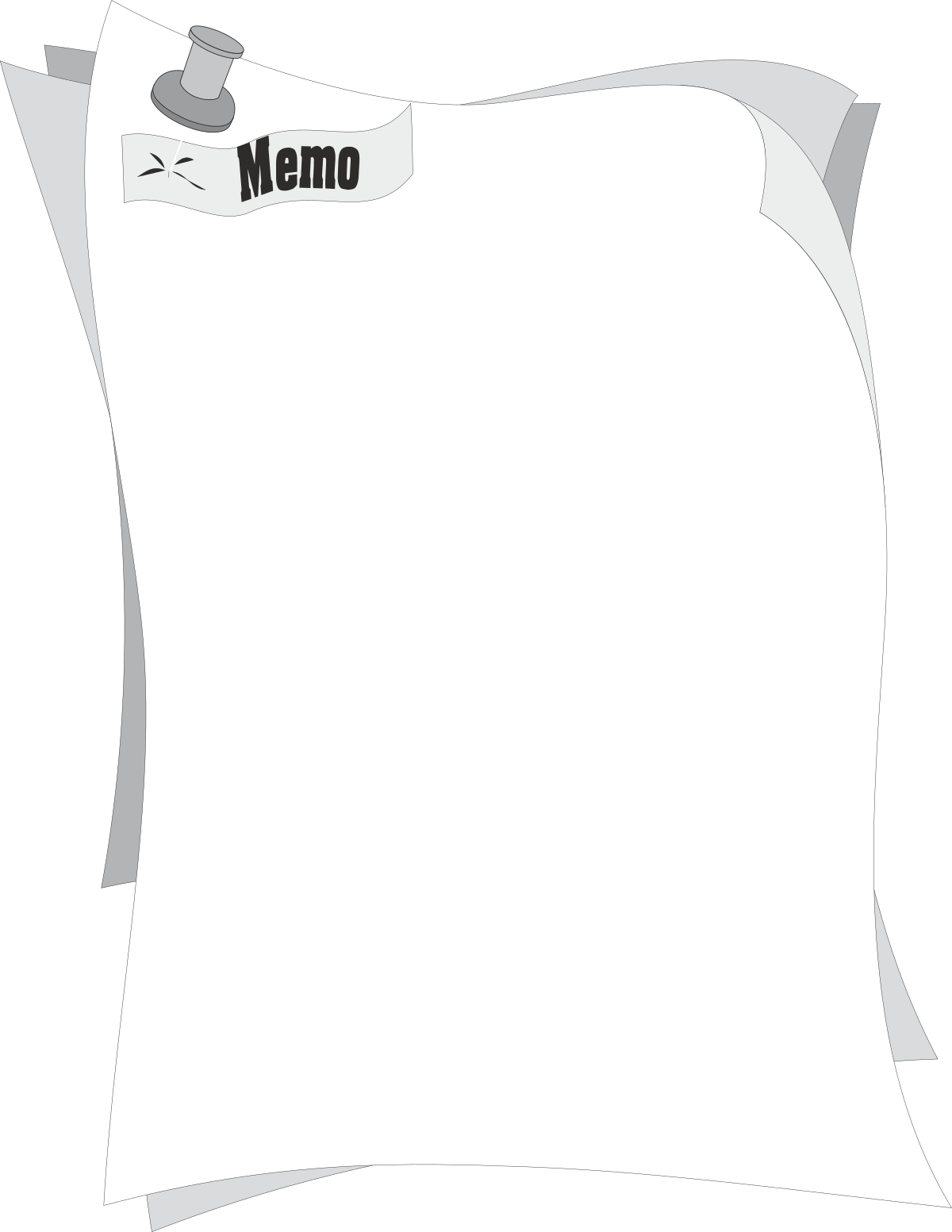 Borders & Business Clipart: Stylish Pinup Memo Design