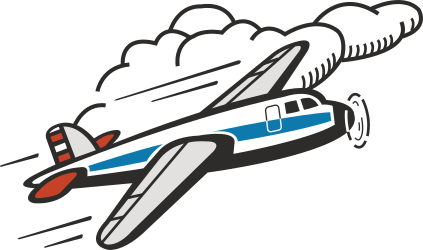 Small Plane Flying Through the Sky Clipart - Perfect for Your Projects