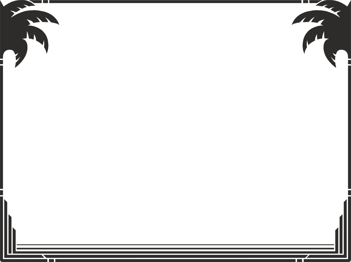 Black and White Palm Trees Clipart Frame - Elegant Borders for Design