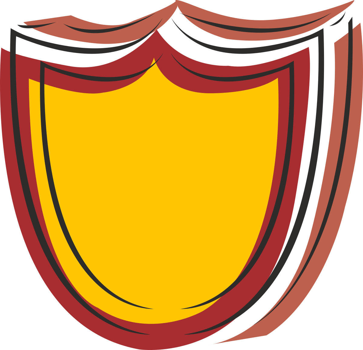 a red and yellow shield with a white stripe clip art png transparent Red and Yellow Shield with White Stripe - Eye-Catching Clipart