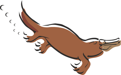 Brown Dog Running with Mouth Open Clipart - Energetic Canine Illustration