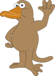 Cartoon Duck Waving Clipart - Friendly and Fun Character